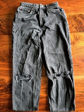 ASOS- High-Rise Distressed Black Jeans
